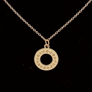 Upcycled Designer Brand Cream Pendant Necklace #22